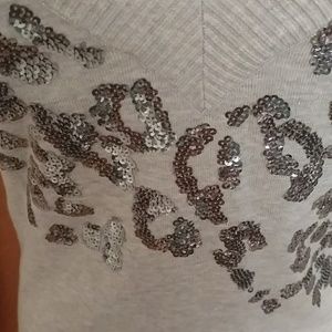 Express Sweaters - Express gray/silver sequin pullover - XS, like new Express Sweaters - Express gray/silver sequin pullover - XS, like new